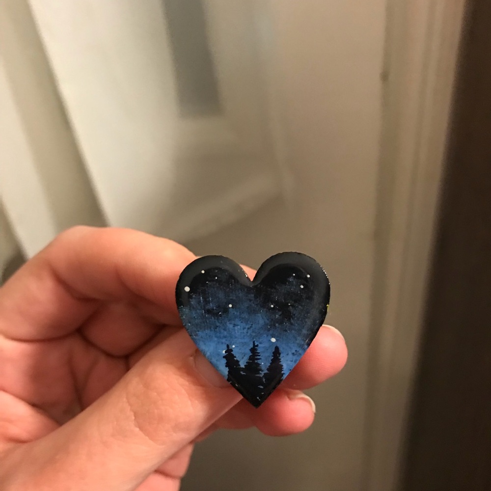 Blue galaxy pin